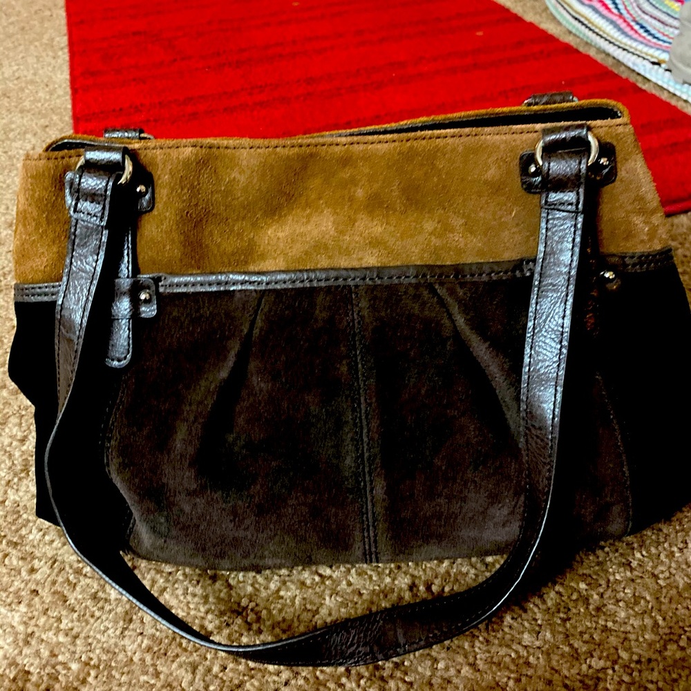 Tignanello Brown Suede Handbag